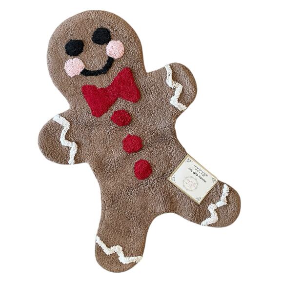 Gingerbread Cookie Cotton Bath Rug 20x32 Christmas Holiday Accent Rug New - Picture 2 of 11